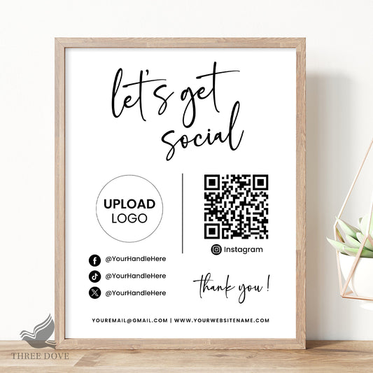 DIY QR Code Social Media Sign Template