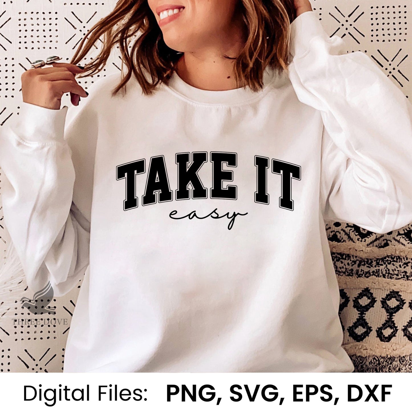 retro take it easy varsity svg