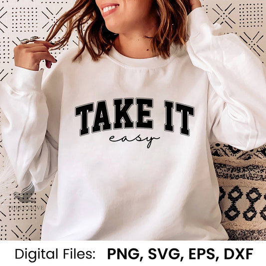 Retro Take it easy Varsity SVG