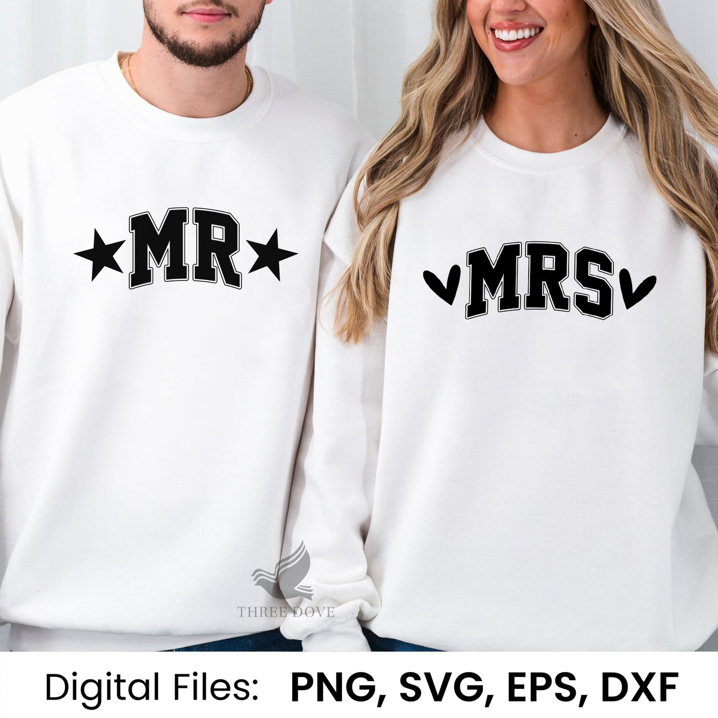 retro mr & mrs varsity svg