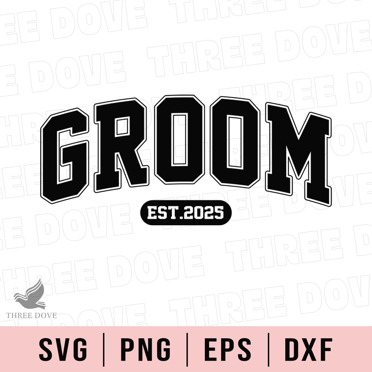 retro groom est.2025 varsity svg