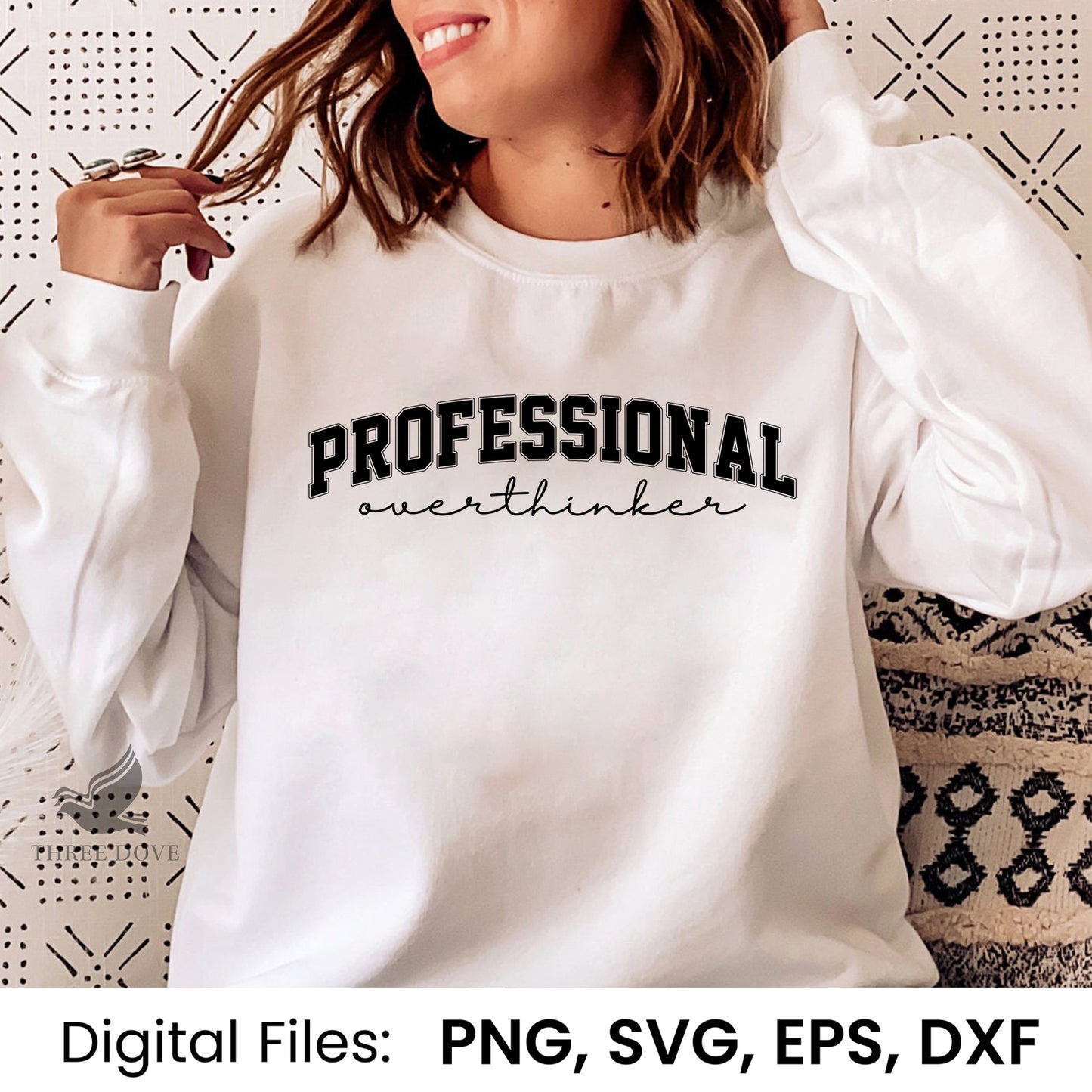 retro professional overthinker varsity svg