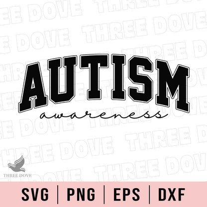 Retro Autism awareness Varsity SVG