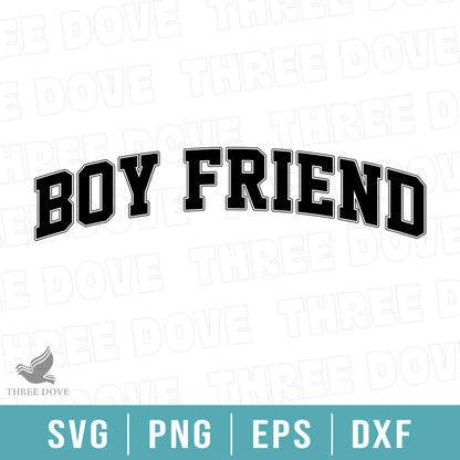 Retro Boy Friend Varsity SVG