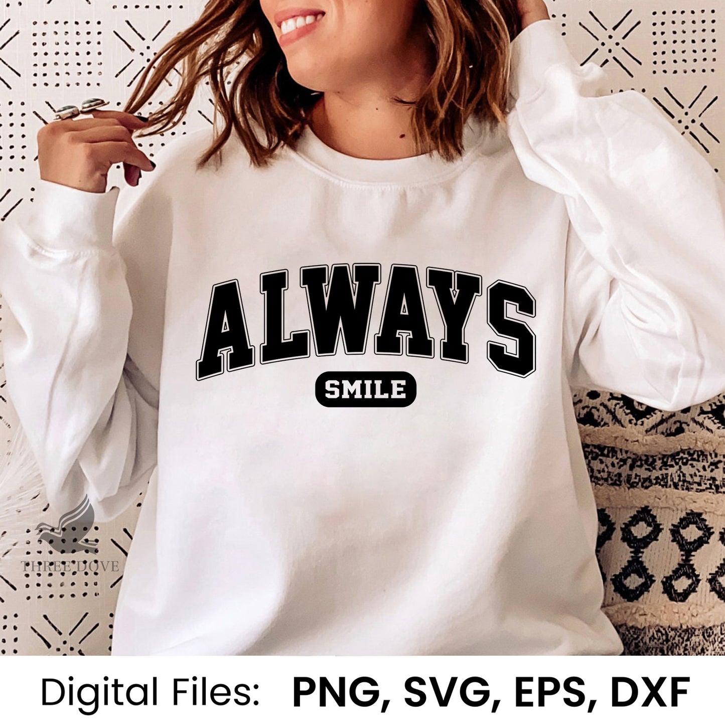 retro always smile varsity svg