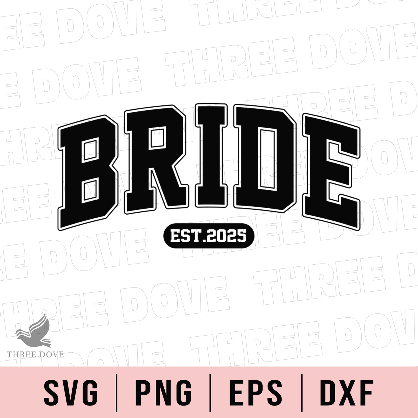 retro bride est.2025 varsity svg