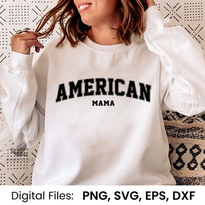 Retro American Mama Varsity SVG