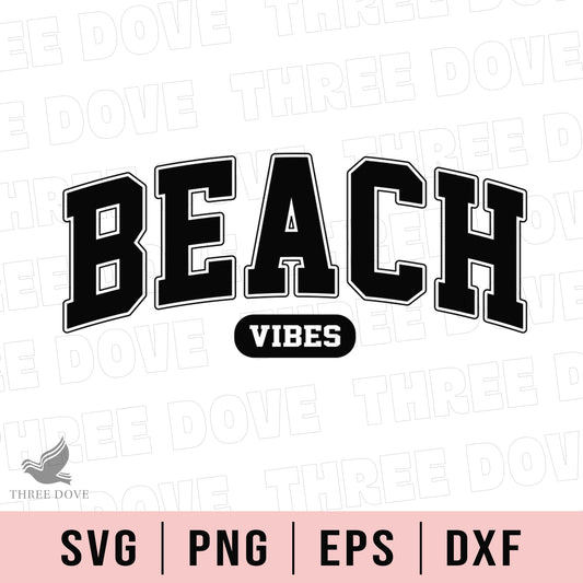 Retro Beach Vibes Varsity SVG