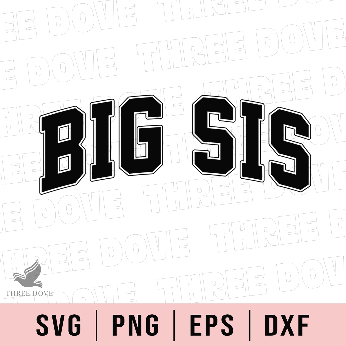 retro big sis varsity svg