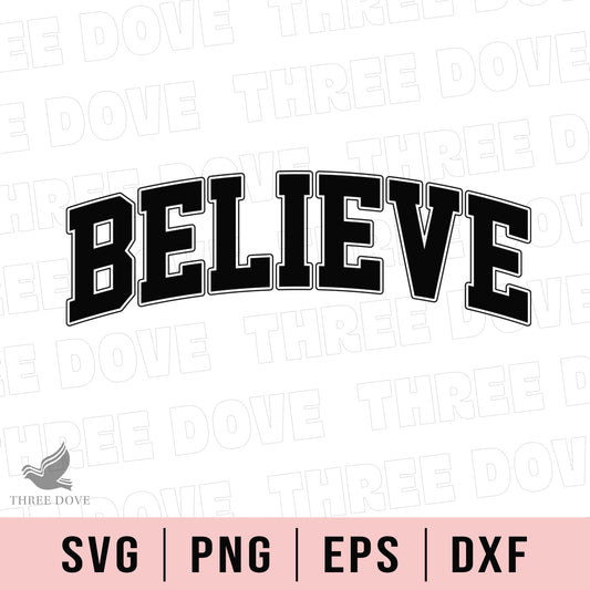 Retro Believe Varsity SVG