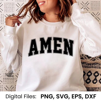 Retro Amen Varsity SVG