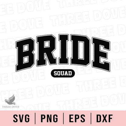 Retro Bride Squad Varsity SVG