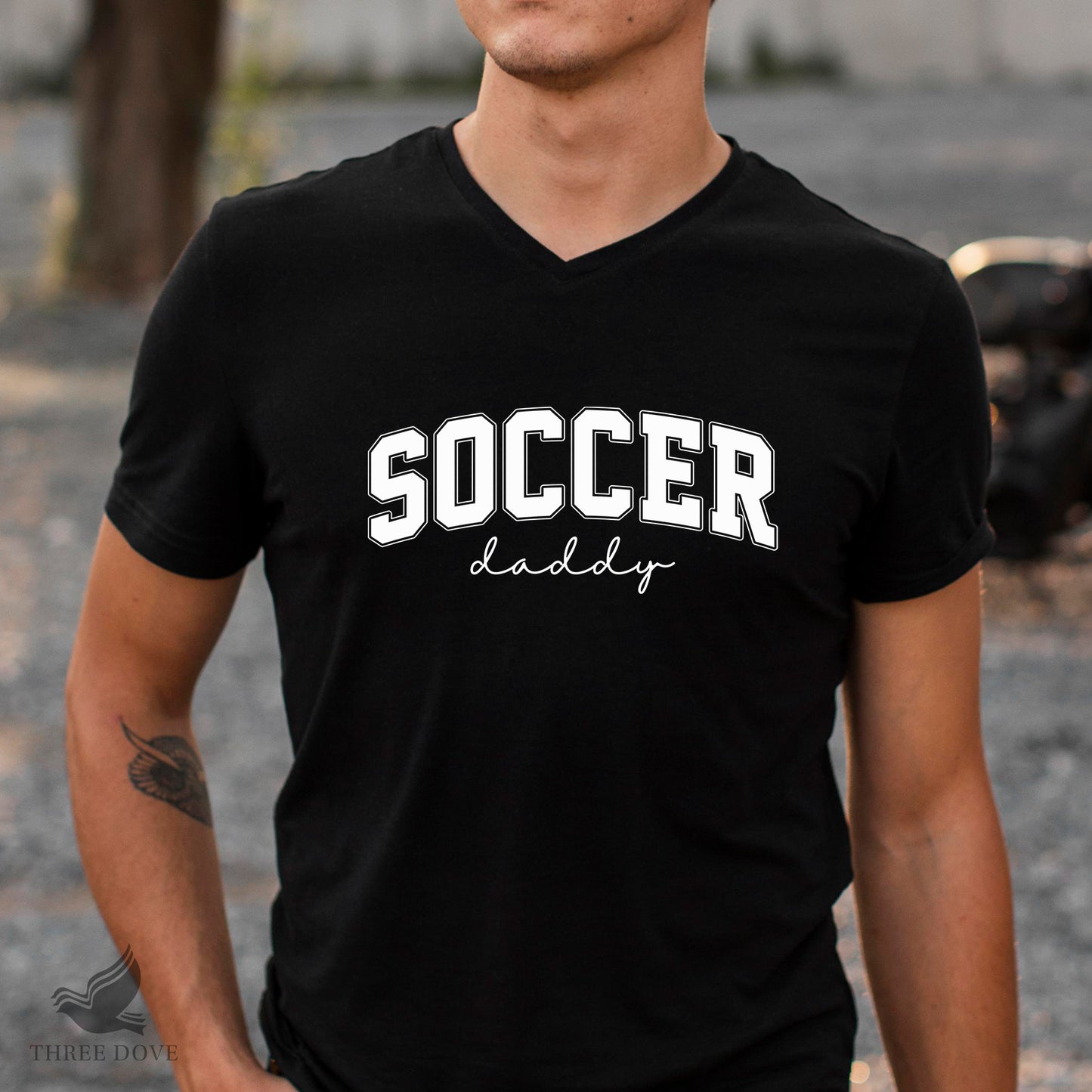 retro soccer daddy varsity svg