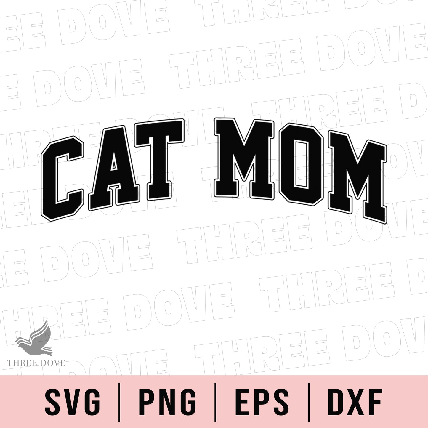 retro cat mom varsity svg