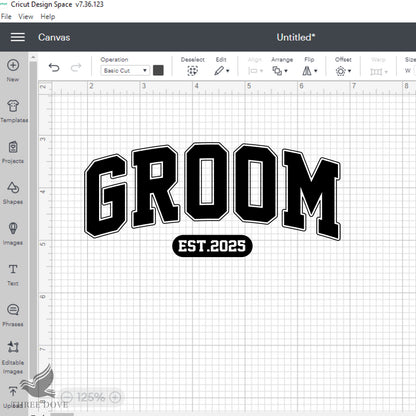 Retro Groom Est.2025 Varsity SVG