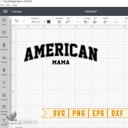 Retro American Mama Varsity SVG