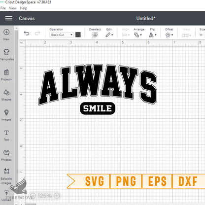 Retro Always Smile Varsity SVG