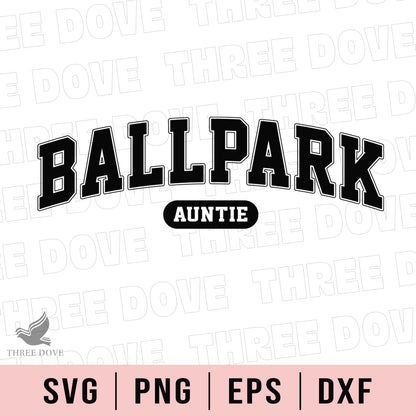 Retro Ballpark Auntie Varsity SVG