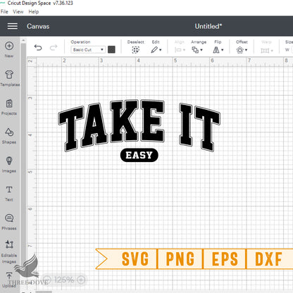 Take it easy Varsity SVG