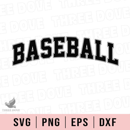 Retro Baseball Varsity Black SVG