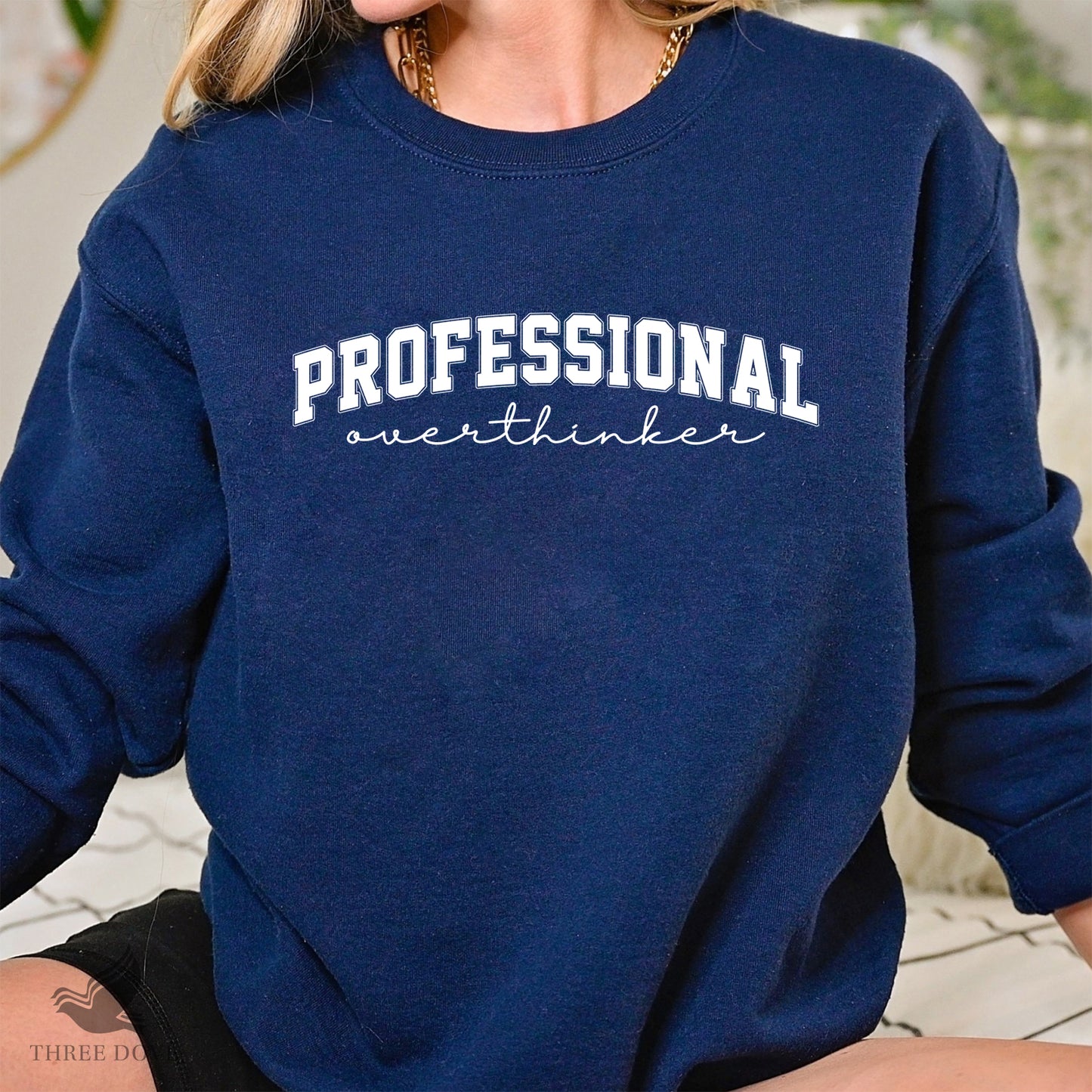 retro professional overthinker varsity svg