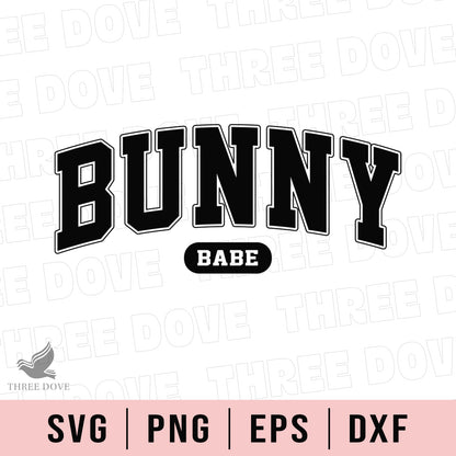 Retro Bunny Babe Varsity SVG