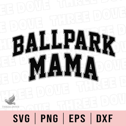 Retro Ballpark Mama Varsity SVG