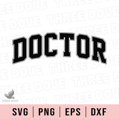 Retro Doctor Varsity SVG