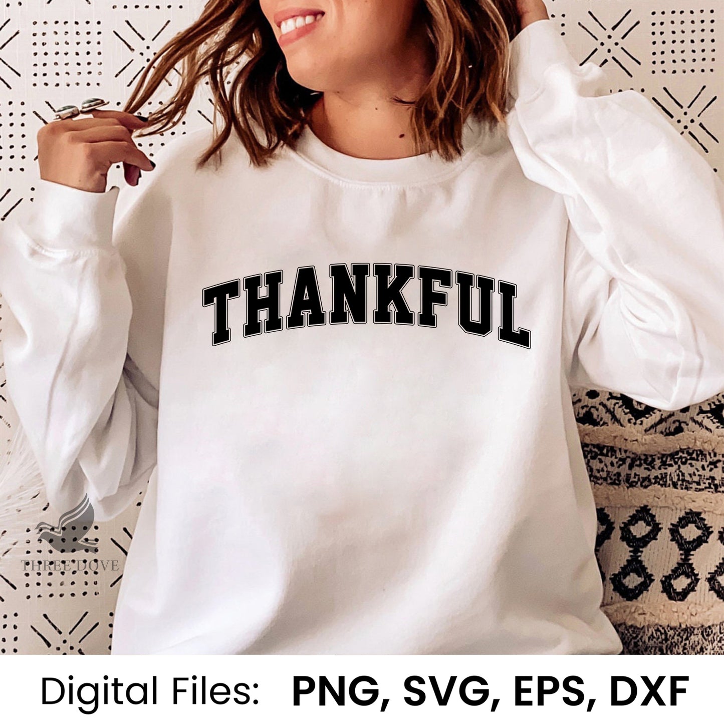 retro thankful varsity svg