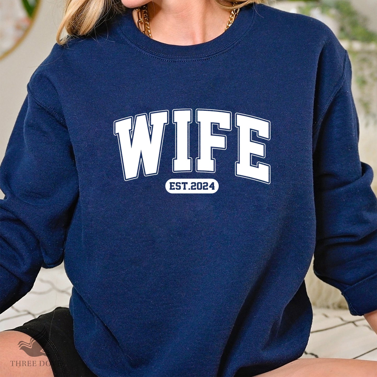 retro wife est.2024 varsity svg