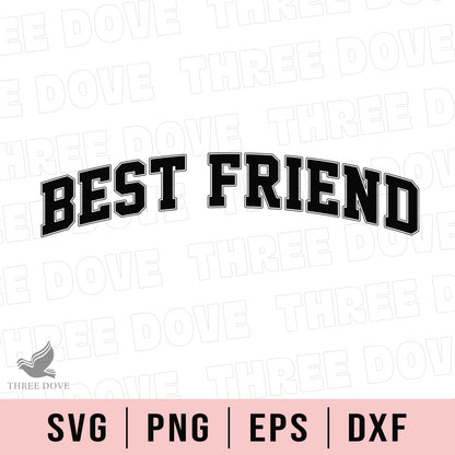 Retro Best Friend Varsity SVG