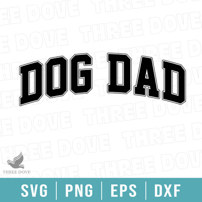 Retro Dog Dad Varsity SVG