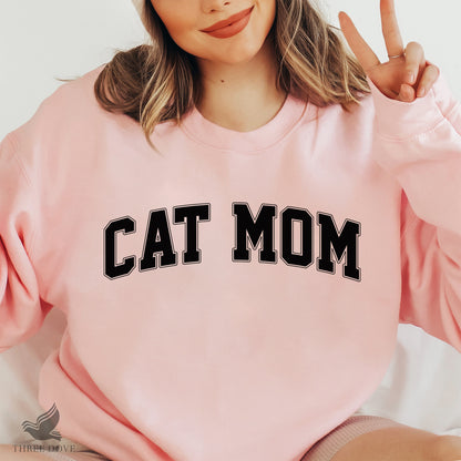 Retro Cat Mom Varsity SVG