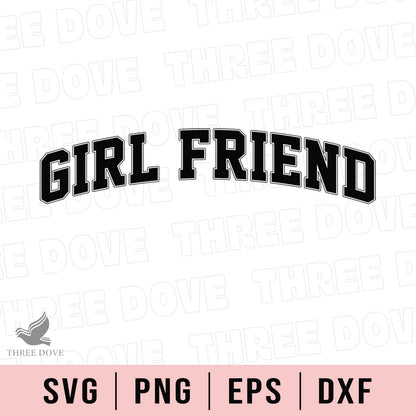 Retro Girl Friend Varsity SVG