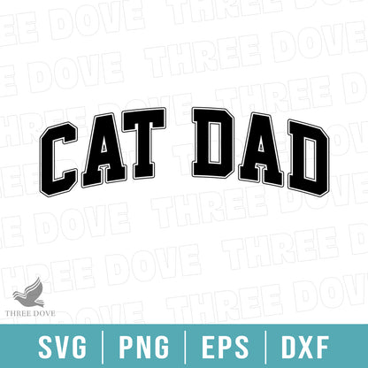 Retro Cat Dad Varsity SVG