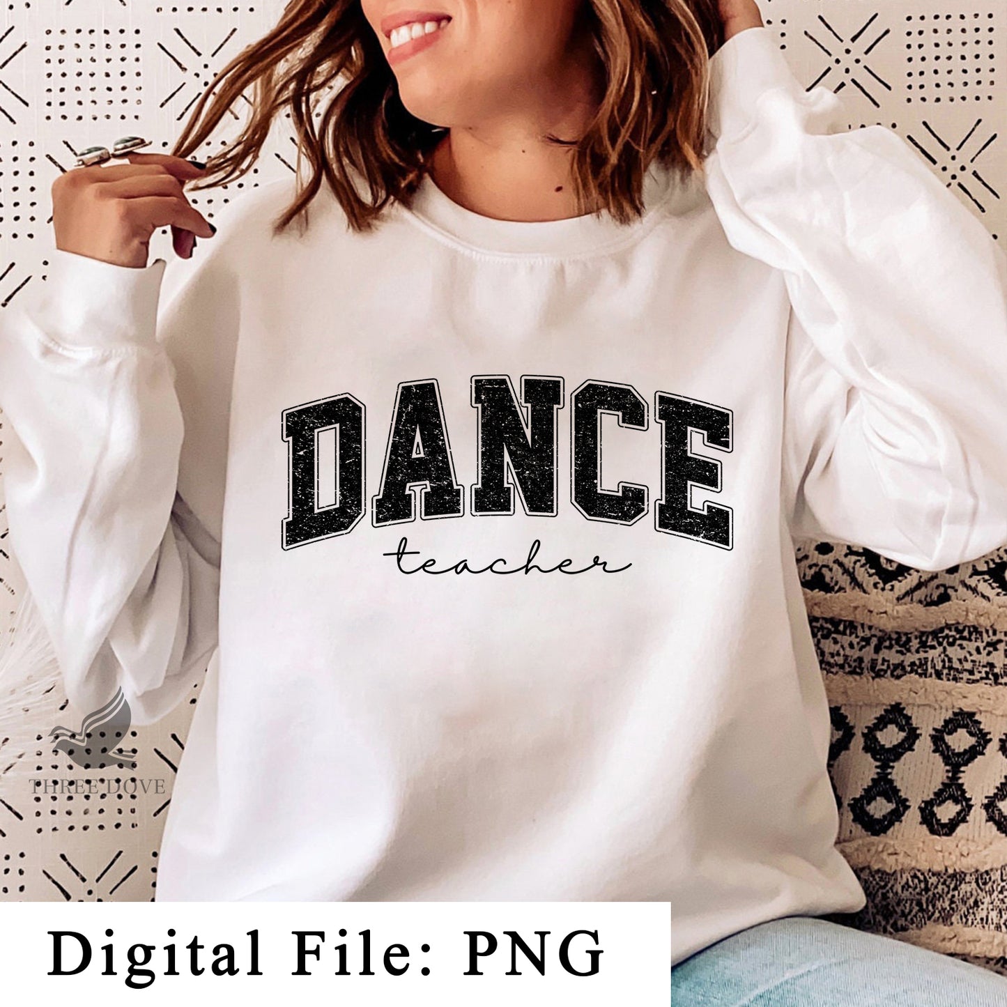 retro dance teacher varsity sublimation png