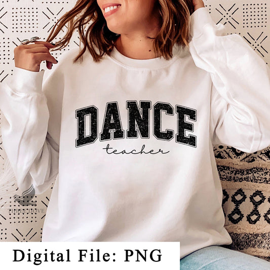 Retro Dance teacher Varsity Sublimation PNG