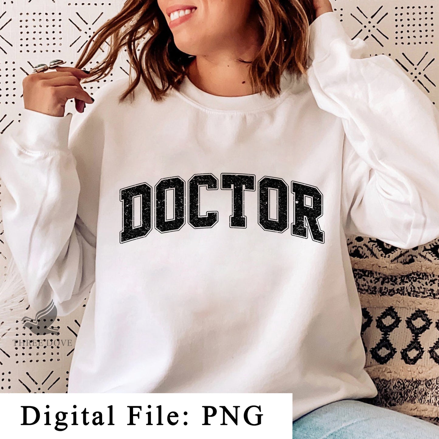 retro doctor varsity sublimation png