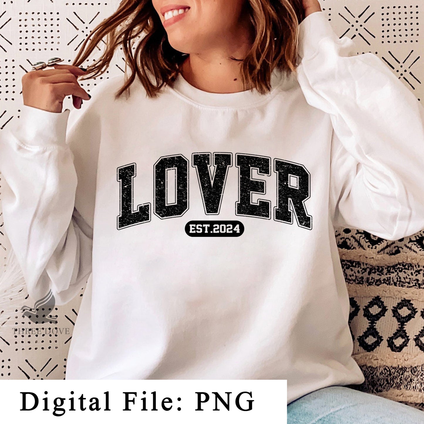 retro lover est.2024 varsity sublimation png