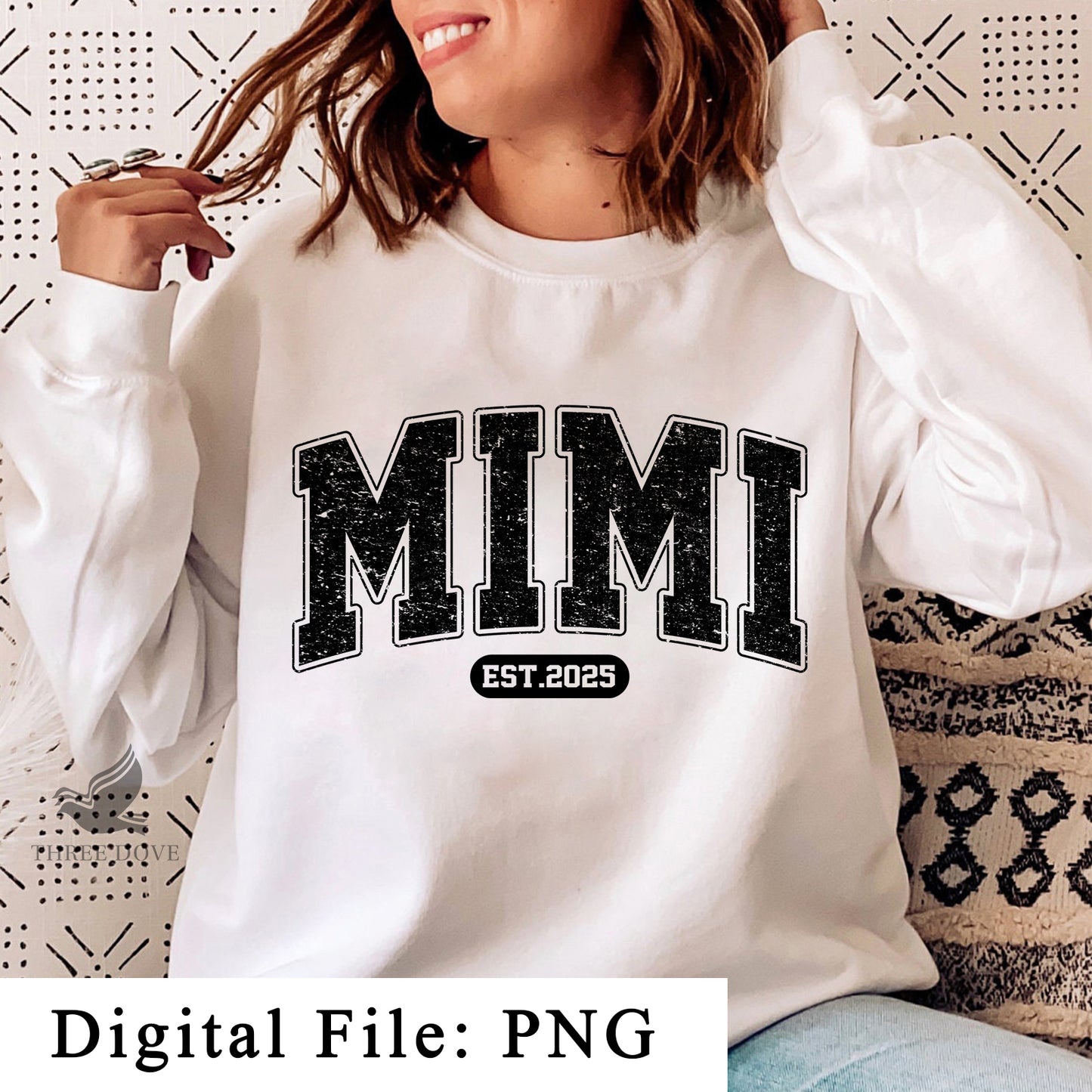 retro mimi est.2025 varsity sublimation png