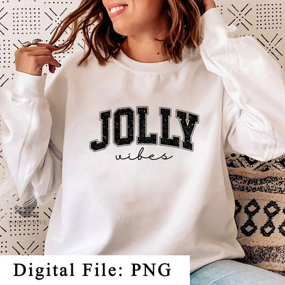 Jolly vibes Varsity Sublimation PNG