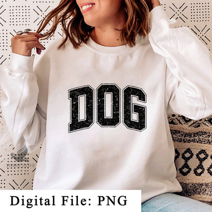 Retro Dog Varsity Sublimation PNG