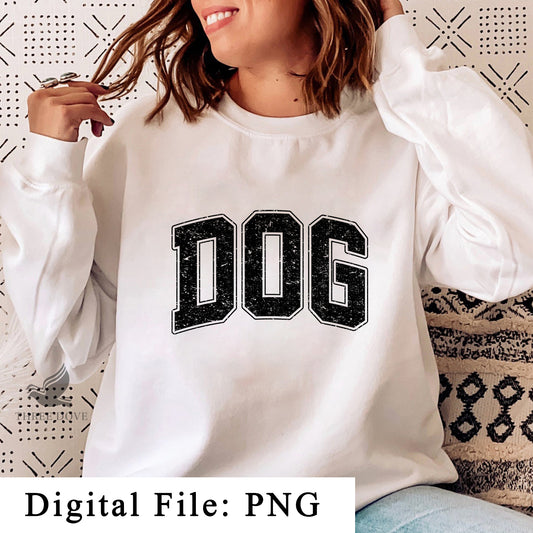 Retro Dog Varsity Sublimation PNG