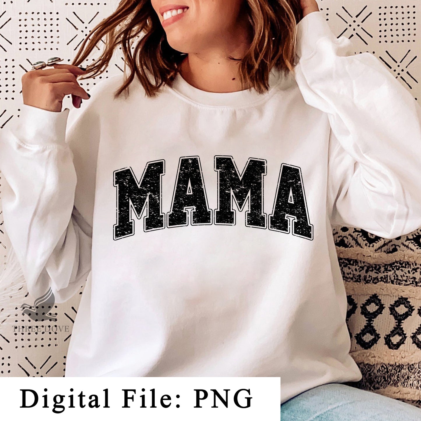 retro mama varsity sublimation png