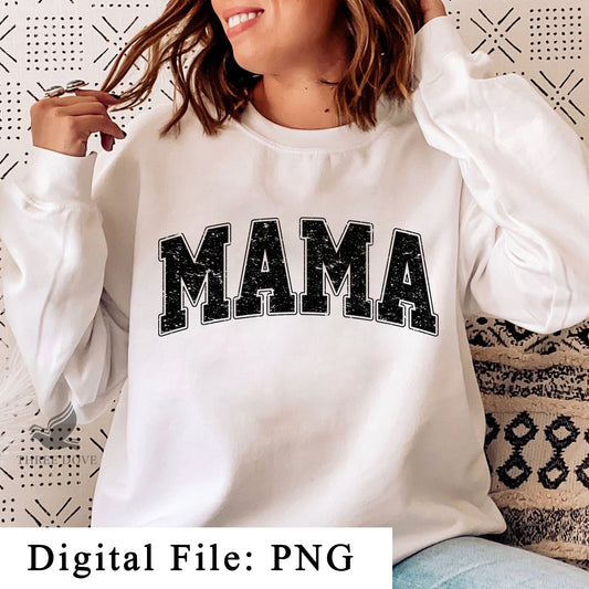 Retro Mama Varsity Sublimation PNG