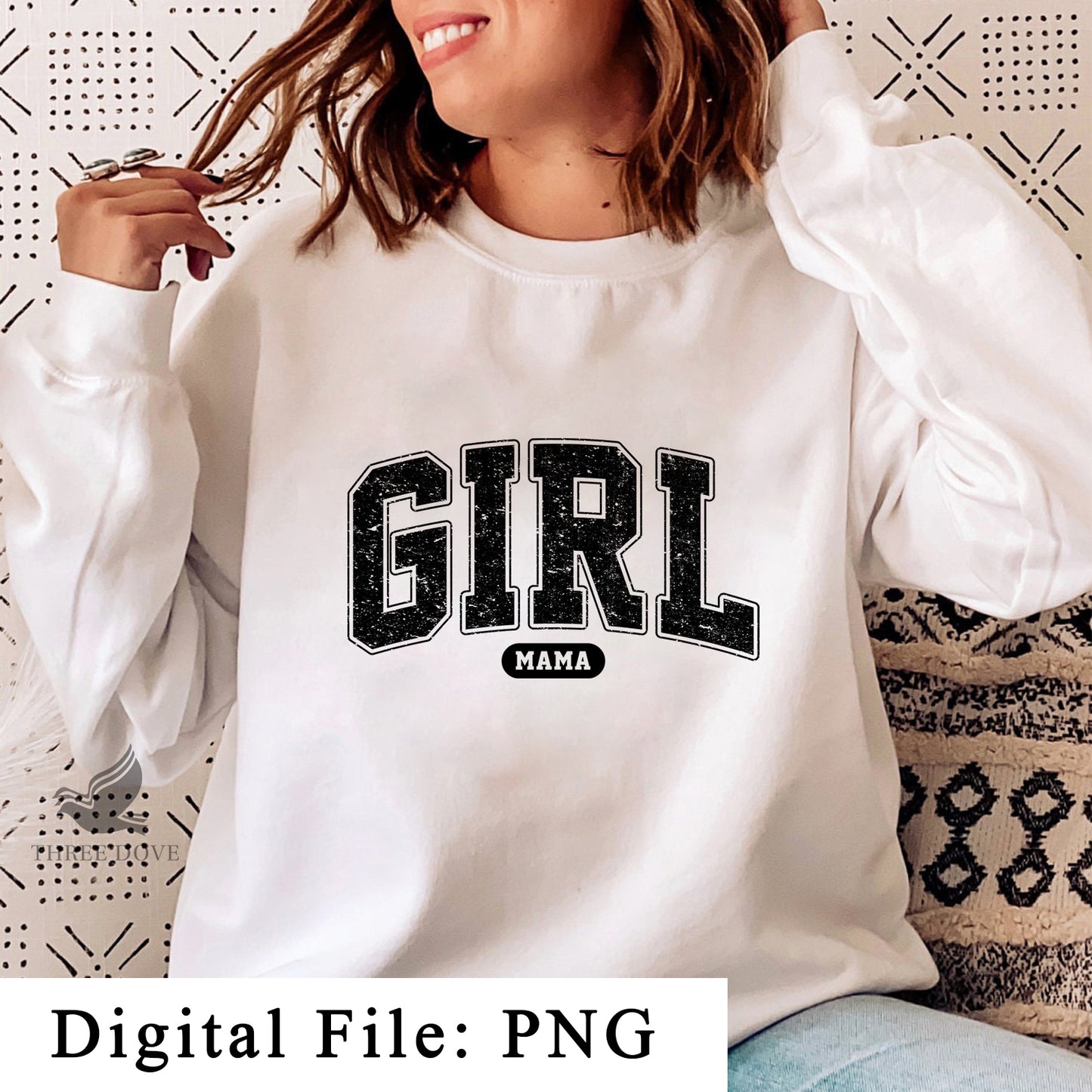 retro girl mama varsity sublimation png