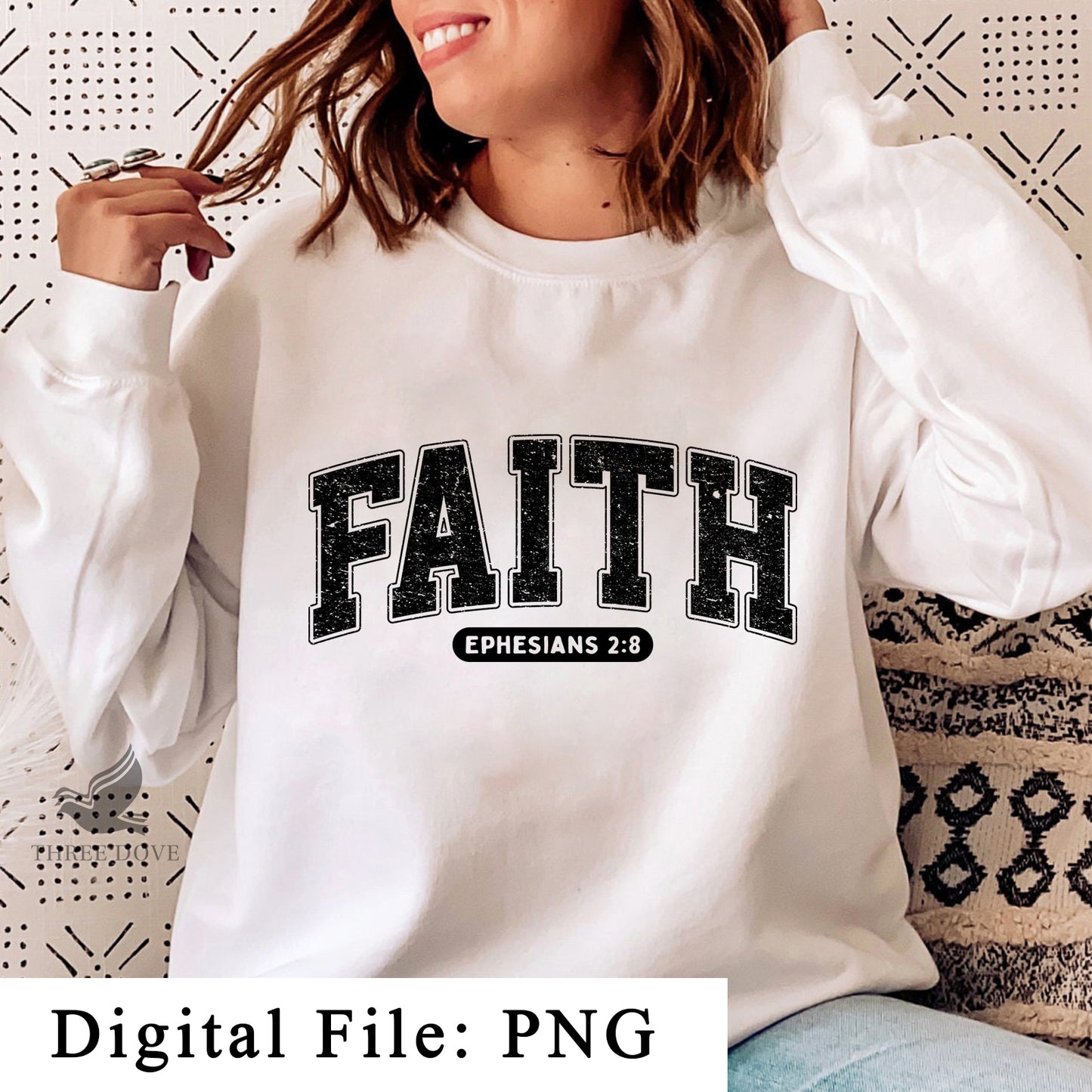 retro faith ephesians varsity sublimation png