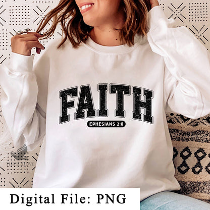 Retro Faith Ephesians Varsity Sublimation PNG