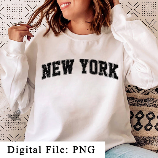 Retro New York Varsity Sublimation PNG