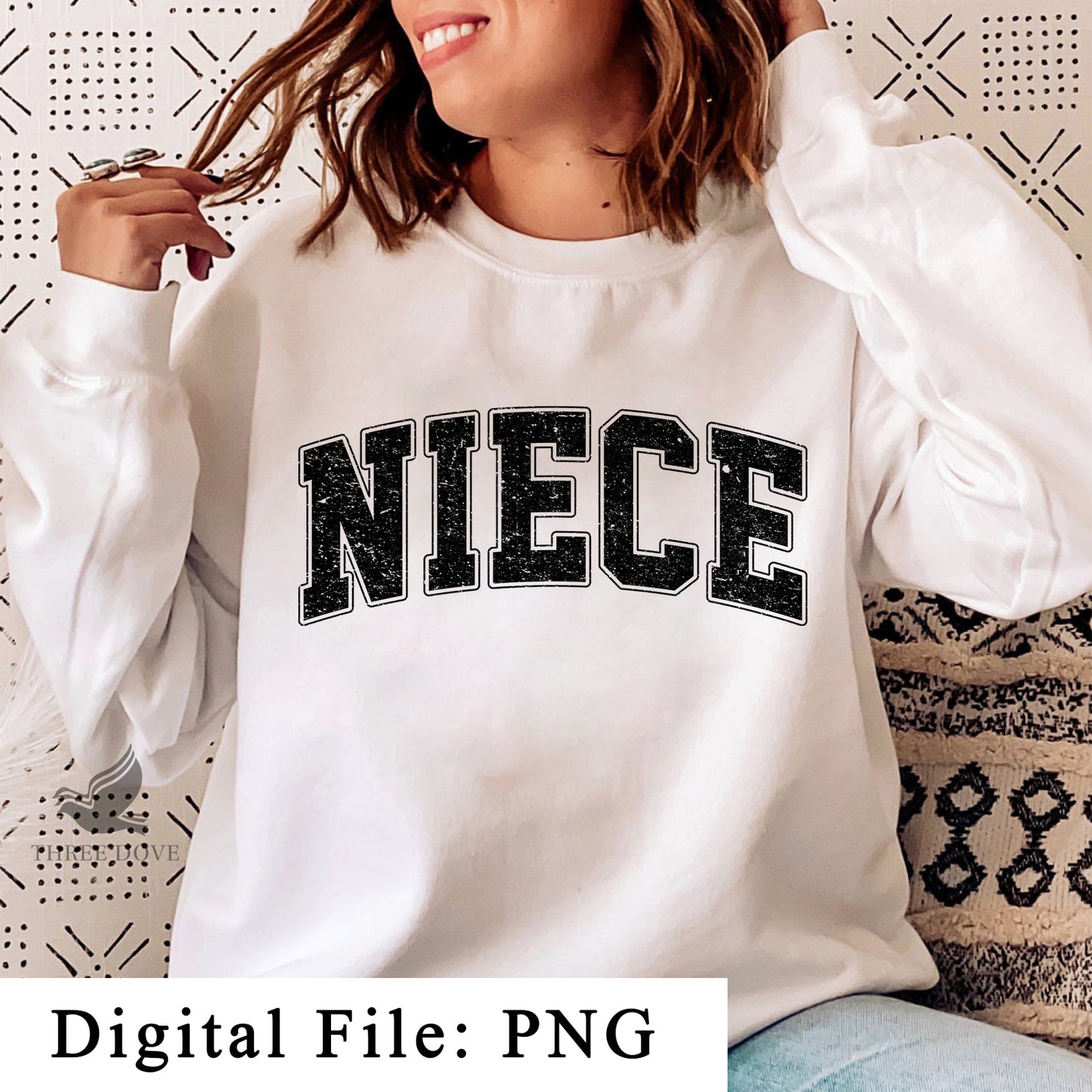 retro niece varsity sublimation png